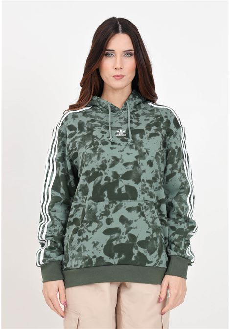 Green women's sweatshirt Hoodie with camouflage effect ADIDAS ORIGINALS | IX5999.